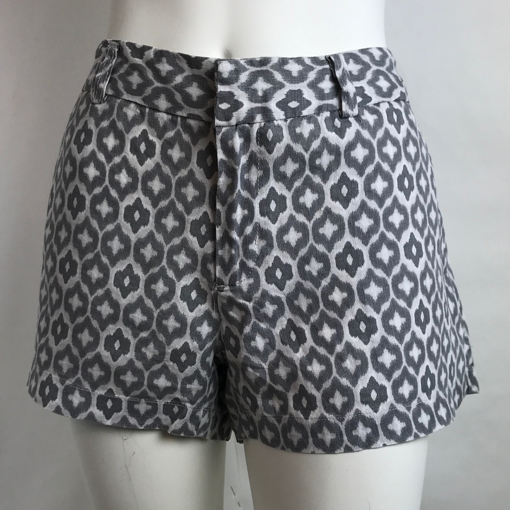 Cynthia Rowley Linen Ikat Gray Shorts